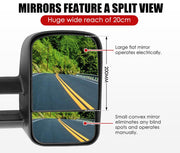 Vehicle side mirror for Toyota Prado with split view towing mirrors to reduce blind spots