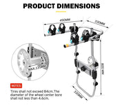 San Hima tire rack for car mounting with dimensions and specifications for spare wheel use