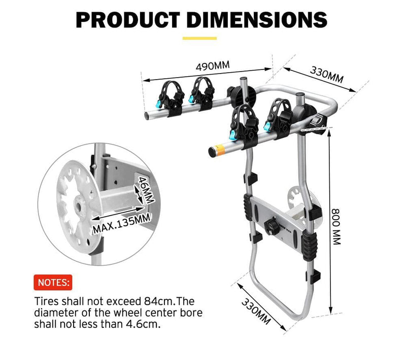 San Hima tire rack for car mounting with dimensions and specifications for spare wheel use