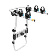 San Hima spare wheel bicycle rack mounted on vehicle rear holding multiple bikes