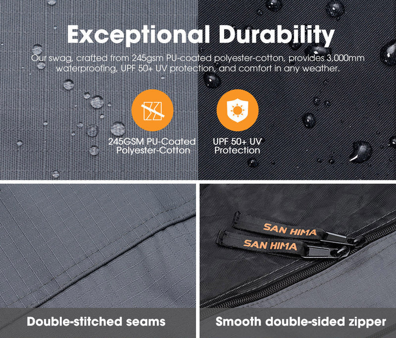 San Hima Free Standing Double Air Swag and Dome Tent - Camping Swags
