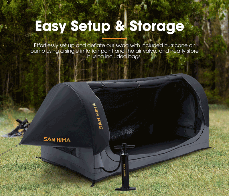 San Hima Free Standing Double Air Swag and Dome Tent - Camping Swags