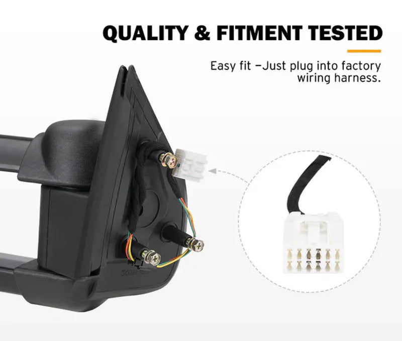 San Hima Gen 1 Extendable Towing Mirrors for Ford Ranger (2009-2011)