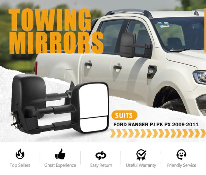 San Hima Gen 1 Extendable Towing Mirrors for Ford Ranger (2009-2011)