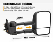 San Hima Gen 1 Extendable Towing Mirrors for Ford Ranger (2009-2011)