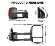 San Hima Gen 1 Towing Extendable Side Mirrors for Holden Colorado and Isuzu