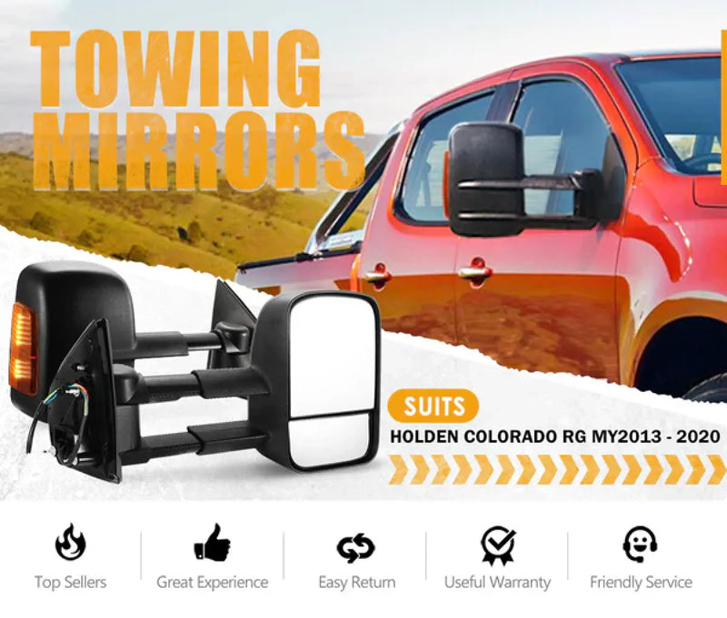 San Hima Gen 1 Towing Extendable Side Mirrors for Holden Colorado and Isuzu