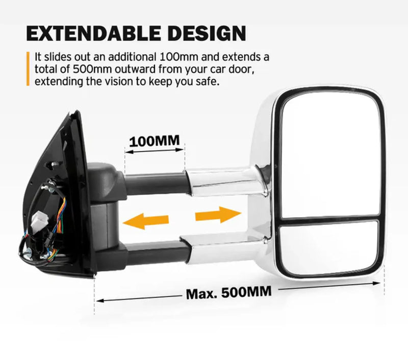 San Hima Gen 1 Towing Extendable Side Mirrors for Holden Colorado and Isuzu