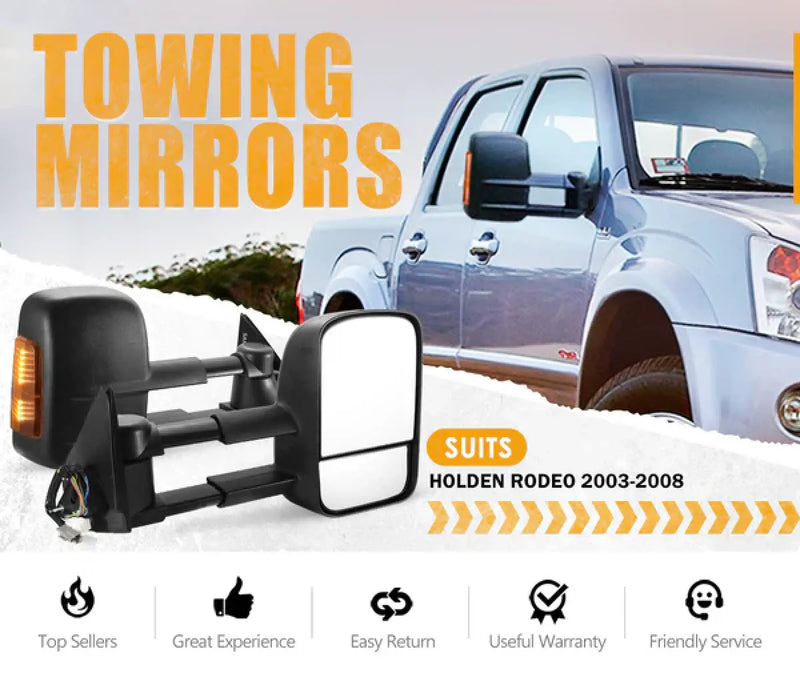 San Hima Extendable Towing Side Mirrors Gen 1 for Holden Colorado Rodeo Isuzu D-Max