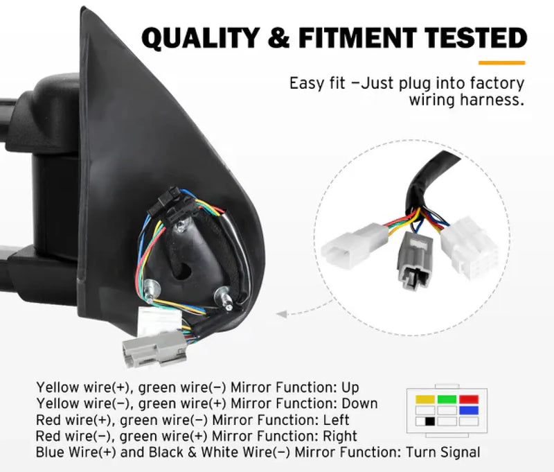 San Hima Extendable Towing Side Mirrors Gen 1 for Holden Colorado Rodeo Isuzu D-Max