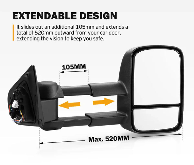 San Hima Gen 1 Extendable Towing Mirrors For Isuzu and Mazda