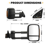 San Hima Gen 1 Extendable Towing Mirrors for Jeep Grand Cherokee (2010-Current)