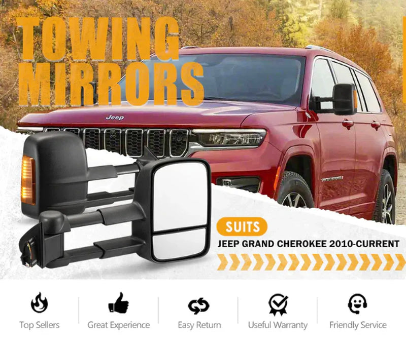 San Hima Gen 1 Extendable Towing Mirrors for Jeep Grand Cherokee (2010-Current)