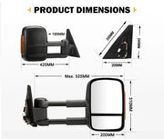 San Hima Gen 1 Extendable Towing Mirrors for Mitsubishi Pajero (2001-2015)