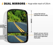 San Hima Gen 1 Extendable Towing Side Mirrors for Mitsubishi Triton MQ/MR (2015-Current) | Black or Chrome