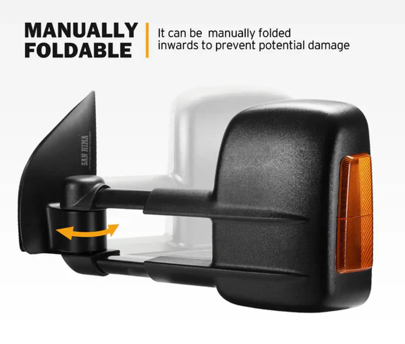 San Hima Gen 1 Extendable Towing Side Mirrors for Nissan Navarra and Pathfinder