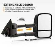 San Hima Gen 1 Extendable Towing Mirrors for Nissan Patrol Y62 (2013-Current)