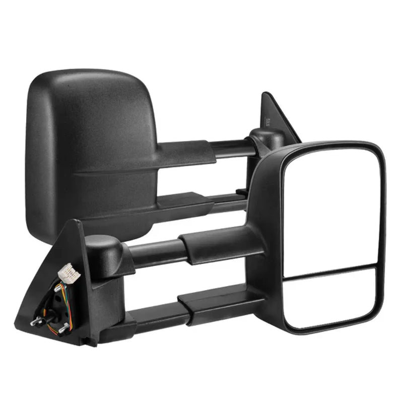 San Hima Gen 1 Extendable Towing Mirrors for Toyota Landcruiser 100 (1998-2007) | Black or Chrome - Black