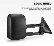 San Hima Gen 1 Extendable Towing Mirrors for Toyota Landcruiser 100 (1998-2007) | Black or Chrome