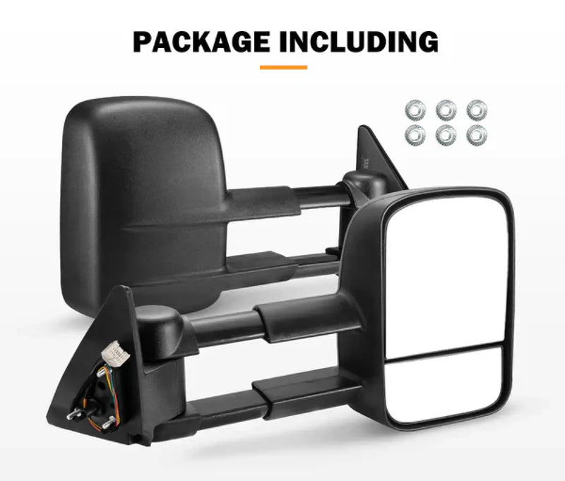 San Hima Gen 1 Extendable Towing Mirrors for Toyota Landcruiser 100 (1998-2007) | Black or Chrome