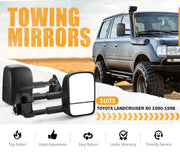 San Hima Gen 1 Extendable Towing Mirrors for Toyota Landcruiser 80 (1990-1998)