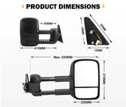 San Hima Gen 1 Extendable Towing Mirrors for Toyota Landcruiser 80 (1990-1998)