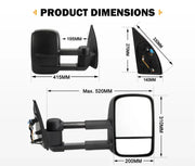 San Hima Gen 1 Extendable Towing Mirrors for Volkswagen Amarok (2009-2023)