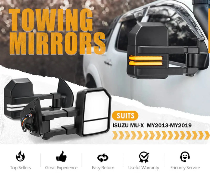 San Hima Gen 2 Extendable Towing Mirrors for Holden Colorado and Isuzu