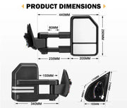 San Hima Gen2 Extendable Towing Mirrors for Isuzu and Mazda