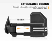 San Hima Gen 2 Extendable Towing Mirrors for Mitsubishi Triton MQ/MR 2015-On