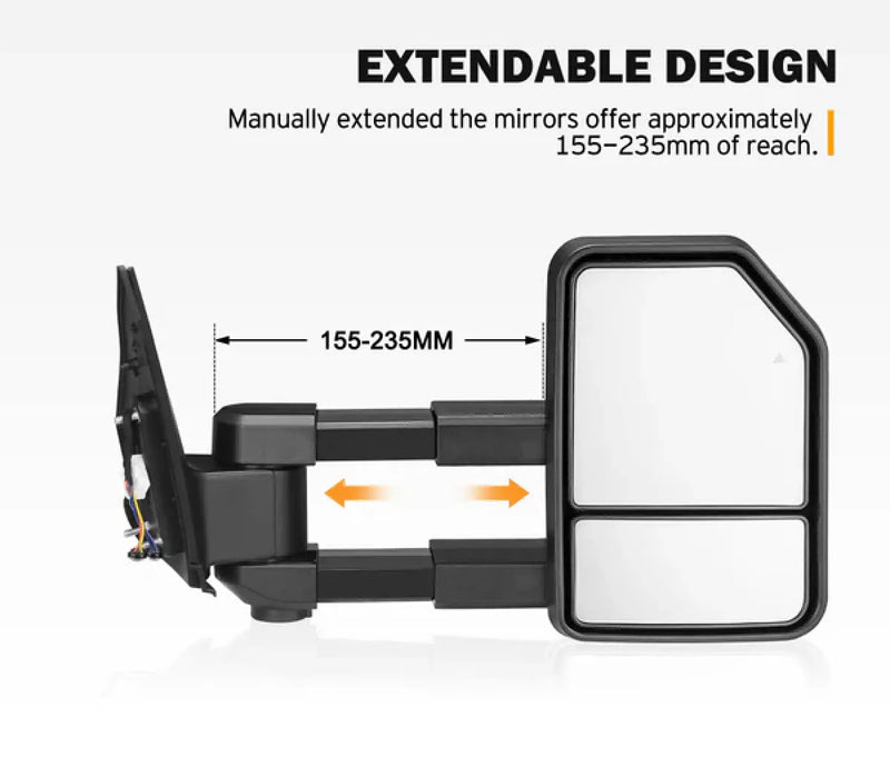 San Hima Gen 2 Extendable Towing Mirrors for Toyota Landcruiser 200 (2007-2021)