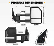 San Hima Gen 2 Extendable Towing Mirrors for Toyota Landcruiser 200 (2007-2021)