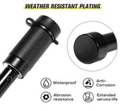 Black metal hitch lock with textured grip and weather-resistant features for San Hima Hitch Pin Lock