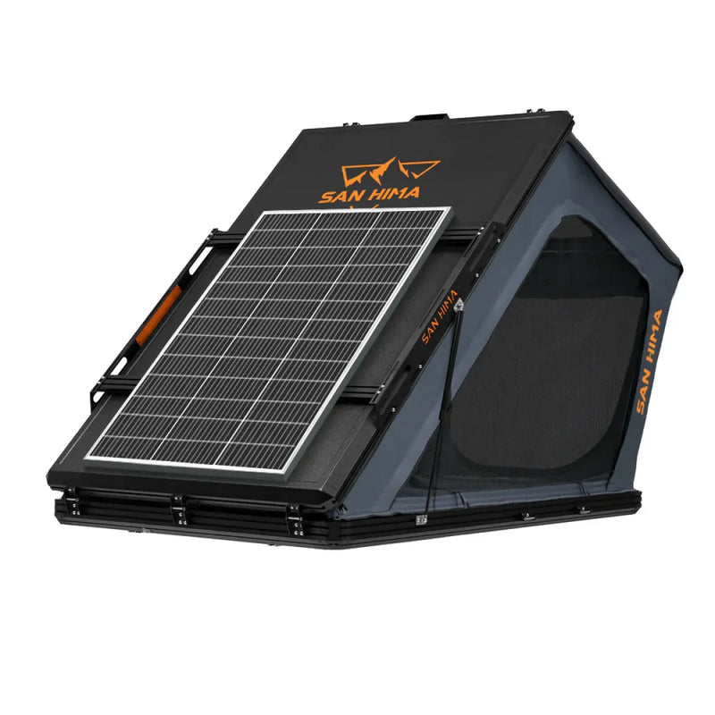 San Hima Kalbarri Gen 2 Hardshell Roof Top Tent with Ladder + Solar Panel - 200W Solar Panel | Black