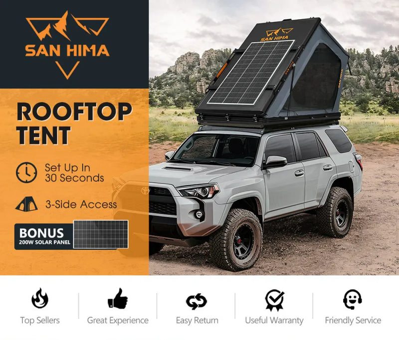 San Hima Kalbarri Gen 2 Hardshell Roof Top Tent with Ladder + Solar Panel