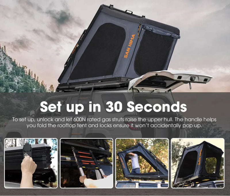 San Hima Kalbarri Gen 2 Hardshell Roof Top Tent with Ladder + Solar Panel