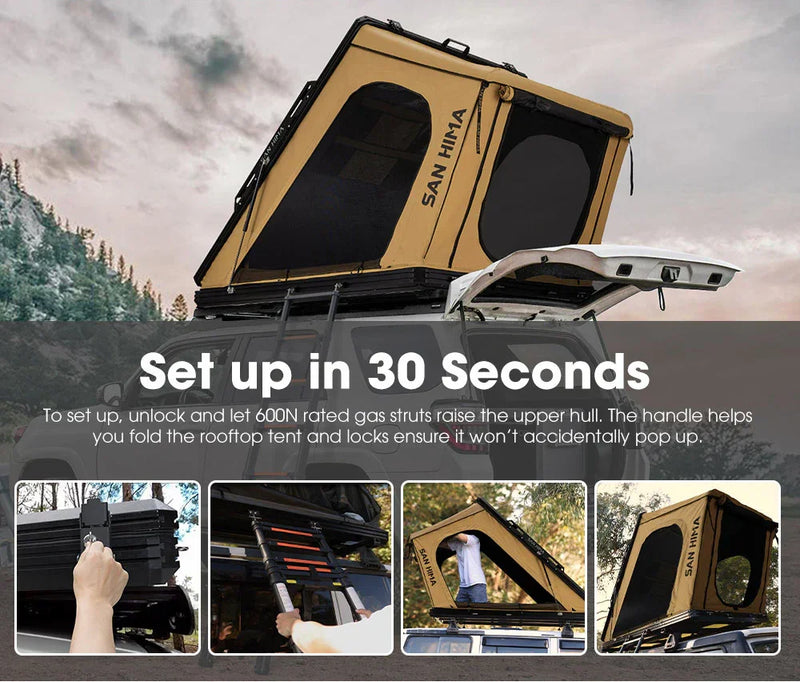 San Hima Kalbarri Gen 2 Khaki Hardshell Rooftop Tent