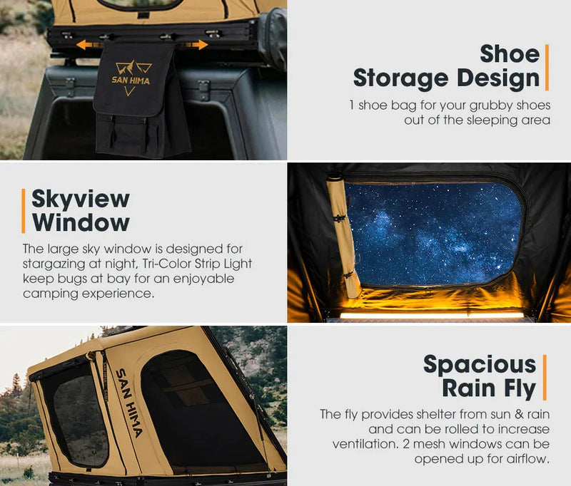 San Hima Kalbarri Gen 2 Khaki Hardshell Rooftop Tent