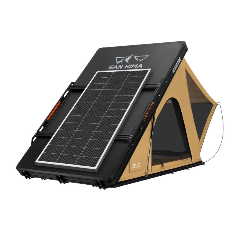 San Hima Kalbarri Lite Gen 2 Rooftop Tent Grey + Ladder & Rack + 200W Solar Panel