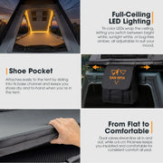 San Hima Kalbarri Lite Gen 2 Rooftop Tent Grey + Ladder & Rack + 200W Solar Panel