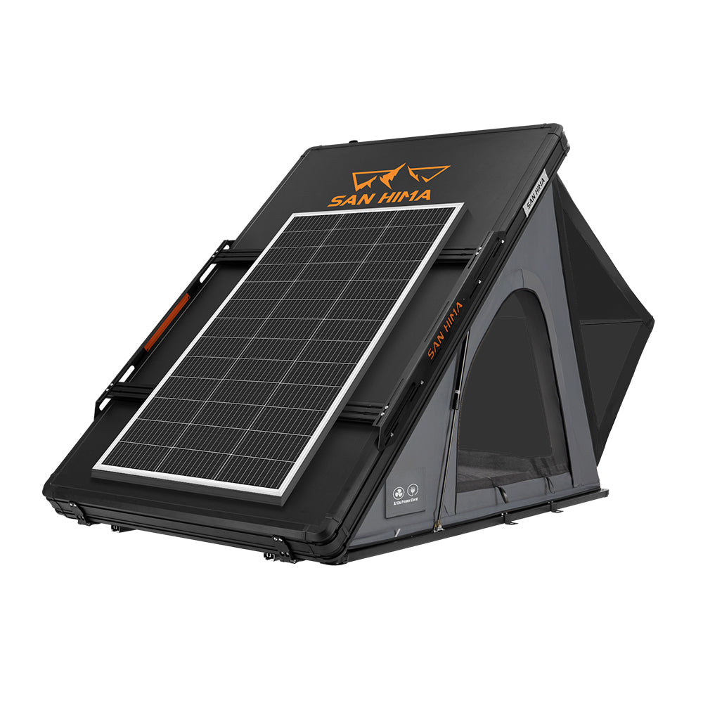 San Hima Kalbarri Lite Gen 2 Rooftop Tent Grey + Ladder & Rack + 200W Solar Panel