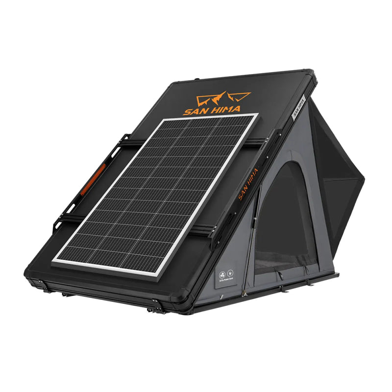 San Hima Kalbarri Lite Gen 2 Rooftop Tent Grey + Ladder & Rack + 200W Solar Panel