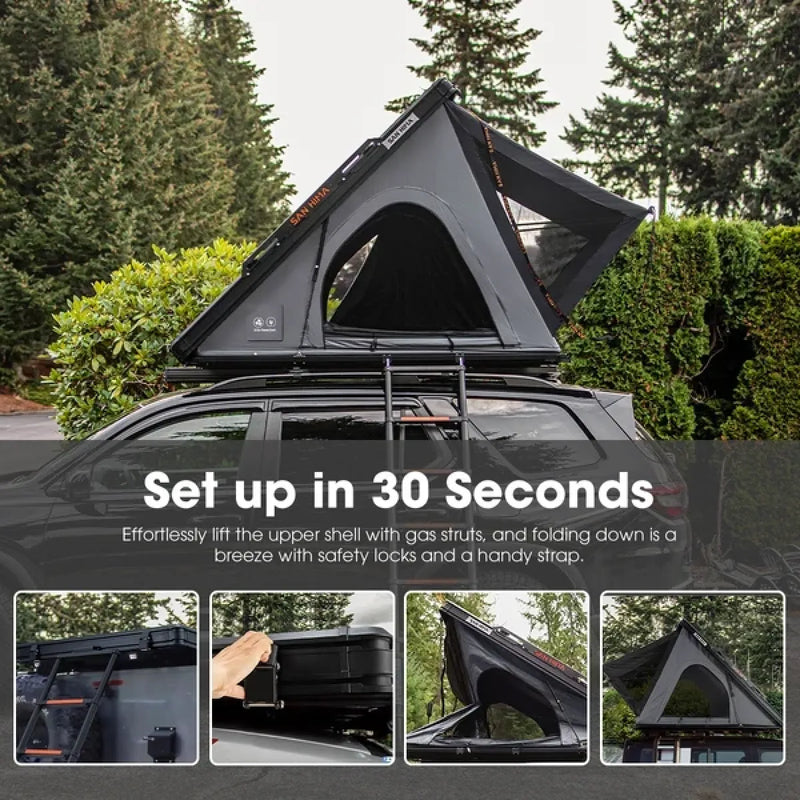 San Hima Kalbarri Lite Gen 2 Rooftop Tent Hardshell With Ladder & Rack | Grey