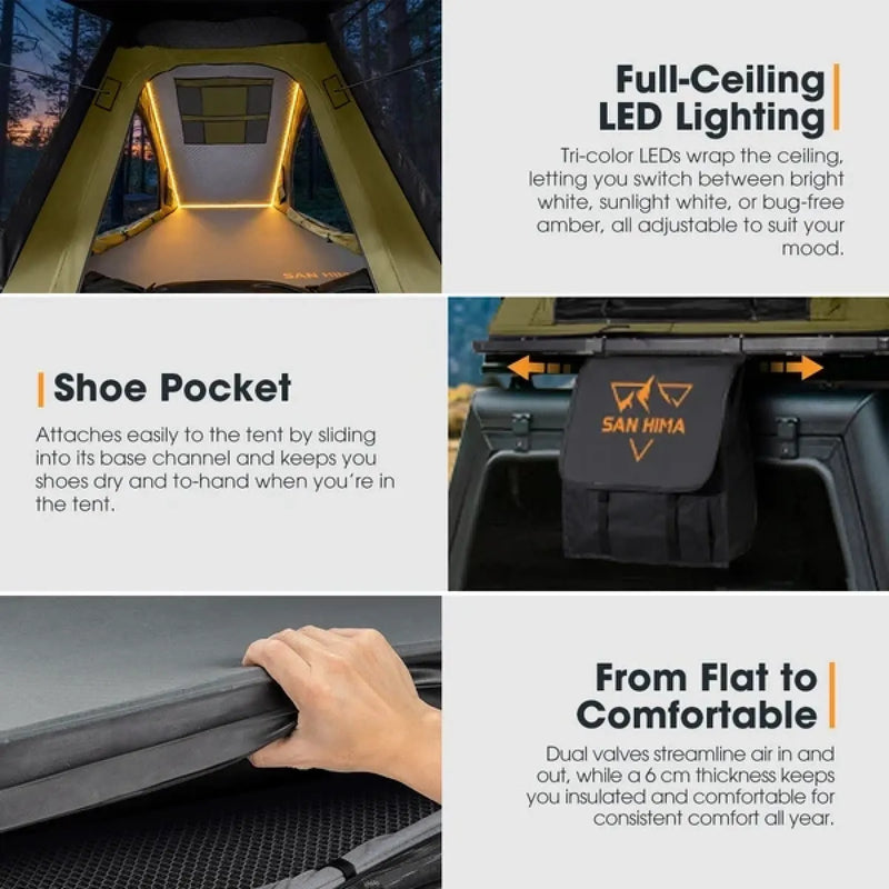 San Hima Kalbarri Lite Gen 2 Rooftop Tent with Ladder & Rack | Olive