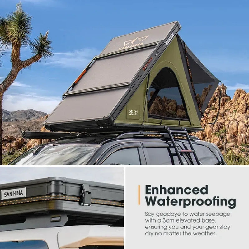 San Hima Kalbarri Lite Gen 2 Rooftop Tent with Ladder & Rack | Olive