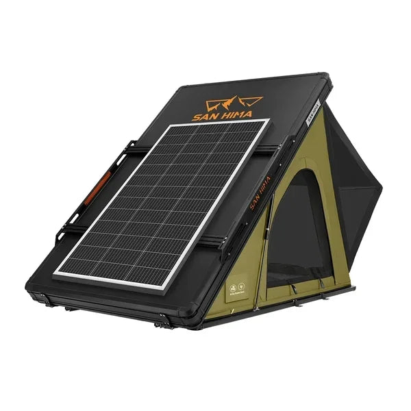 San Hima Kalbarri Lite Gen 2 Rooftop Tent Olive + Ladder & Rack + 200W Solar Panel
