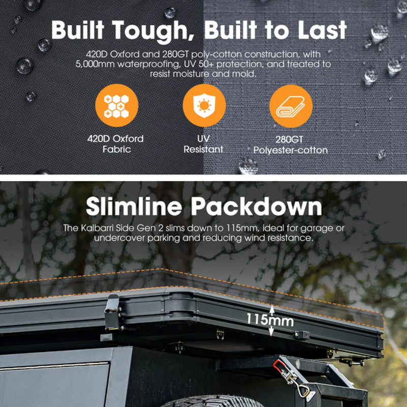 San Hima Kalbarri Side Gen 2 Hardshell Rooftop Tent With Ladder