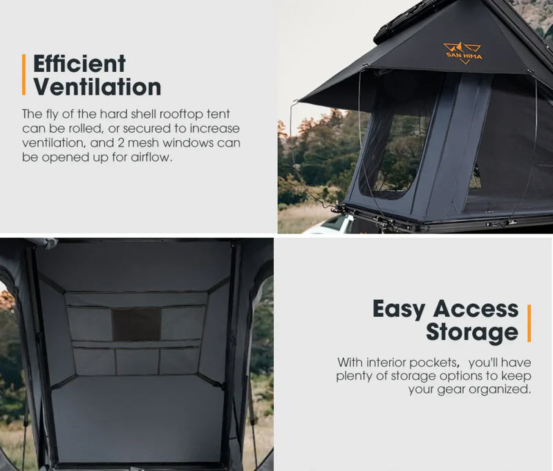 San Hima Kalbarri X Hardshell Roof Top Tent with Ladder + Solar Panel