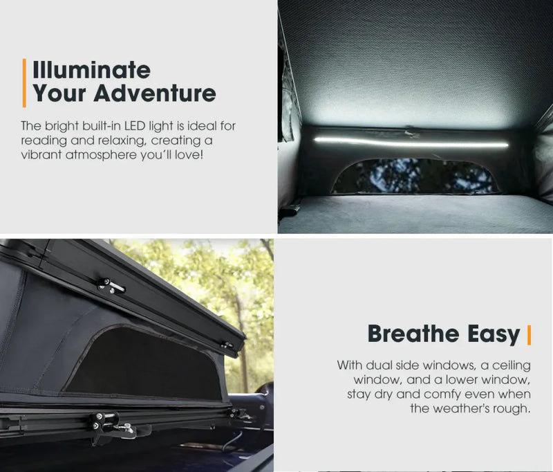 San Hima Kalbarri X Hardshell Roof Top Tent with Ladder + Solar Panel