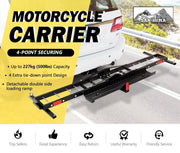 San Hima motorcycle carrier with 4-point securing system and detachable ramp for easy loading